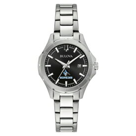 ブロバ レディース 腕時計 アクセサリー Johns Hopkins Blue Jays Bulova Women's Stainless Steel Sport Classic Watch Black