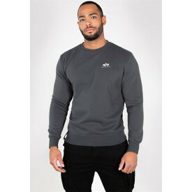 【送料無料】 アルファインダストリーズ メンズ ニット&セーター アウター Alpha Basc Sweat Sl Sn34 Grey/White