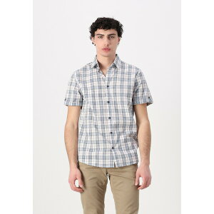 geC[ Y T_ V[Y CHECKED SHIRT - Shirt - off white/powder blue