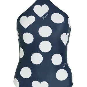 �W���N�G���X ���f�B�[�X �����s�[�X �g�b�v�X Bastide heart-print polka-dot swimsuit Blue