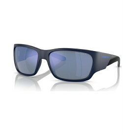 アーネット メンズ サングラス・アイウェア アクセサリー Men's Polarized Sunglasses, Lil' Snap Matte Blue