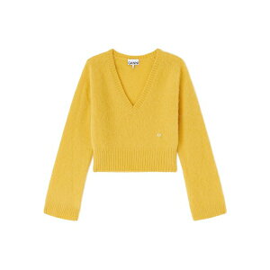 �K�j�[ ���f�B�[�X �j�b�g&�Z�[�^�[ �A�E�^�[ V-neck ribbed sweater Yellow