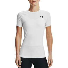 アンダーアーマー レディース シャツ トップス Under Armour Women's HeatGear Compression Short-Sleeve T-Shirt White/Black