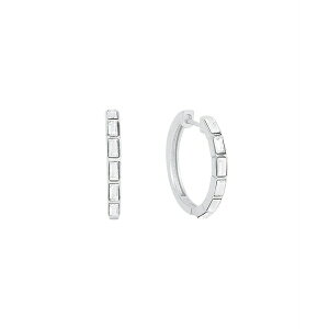 �A���h �i�E �f�B�X ���f�B�[�X �s�A�X���C�������O �A�N�Z�T���[ Crystal Baguette Hinged Hoop Earrings Silver