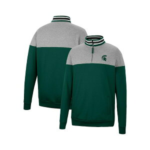 �R���V�A�� �����Y �p�[�J�[�E�X�E�F�b�g�V���c �A�E�^�[ Men's Green, Heather Gray Michigan State Spartans Be the Ball Quarter-Zip Top Green, Heather Gray