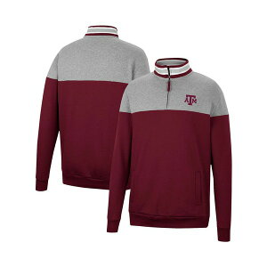 �R���V�A�� �����Y �p�[�J�[�E�X�E�F�b�g�V���c �A�E�^�[ Men's Heathered Gray, Maroon Texas A&M Aggies Be the Ball Quarter-Zip Top Heathered Gray, Maroon
