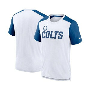 iCL Y Vc gbvX Men's Heathered Royal and White Indianapolis Colts Color Block Team Name T-shirt Heathered Royal, White