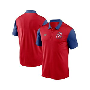 �i�C�L �����Y �V���c �g�b�v�X Men's Red Atlanta Braves Franchise Cooperstown Collection Polo Shirt Red, Royal