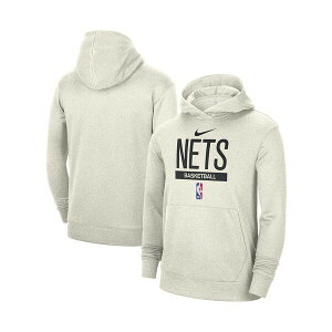 �i�C�L �����Y �p�[�J�[�E�X�E�F�b�g�V���c �A�E�^�[ Men's Cream Brooklyn Nets 2022/23 Spotlight On-Court Practice Performance Pullover Hoodie Cream