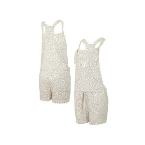 RZvgX|[c fB[X s[X gbvX Women's Cream New York Yankees Montana Hacci Knit Romper Overalls Cream