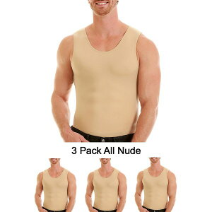 �C���X�^�X���� �����Y �V���c �g�b�v�X Men's Big & Tall Insta Slim 3 Pack Compression Muscle Tank T-Shirts Tan