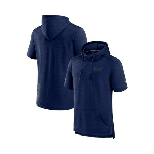 �t�@�i�e�B�N�X �����Y �p�[�J�[�E�X�E�F�b�g�V���c �A�E�^�[ Men's Heather Navy Washington Capitals Authentic Pro Road Performance Short Sleeve Pullover Hoodie Heather Navy