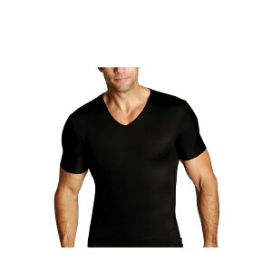 CX^X Y Vc gbvX Insta Slim Men's Compression Short Sleeve V-Neck T-Shirt Black