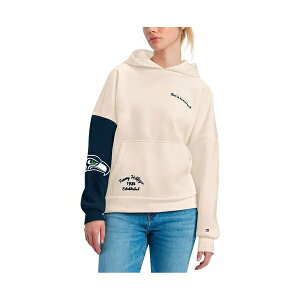 g~[ qtBK[ fB[X p[J[EXEFbgVc AE^[ Women's Cream, Navy Seattle Seahawks Harriet Pullover Hoodie Cream, Navy