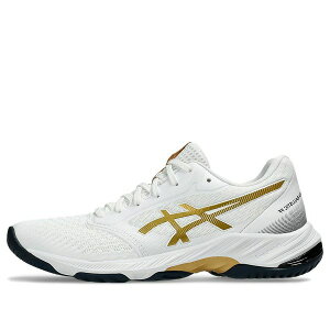 ASICS �A�V�b�N�X ���f�B�[�X �X�j�[�J�[ �y(WMNS) ASICS Netburner Ballistic FF 3 'White Pure Gold' 1052A069-110�z �T�C�Y US_6(23.0cm)