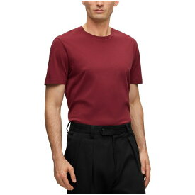 ヒューゴボス メンズ Tシャツ トップス Men's Slim-Fit T-shirt Dark Red