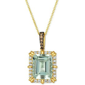 ルヴァン レディース ネックレス・チョーカー・ペンダントトップ アクセサリー Mint Julep Quartz (3-3/4 ct. t.w.) & Diamond (1/3 ct. t.w.) Adjustable 20" Pendant Necklace in 14k Gold Mint Julep Quartz