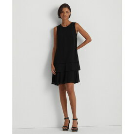 ラルフローレン レディース ワンピース トップス Women's Crinkle Georgette Shift Dress Black