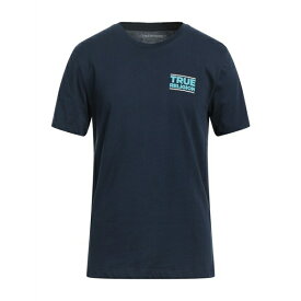 【送料無料】 トゥルーレリジョン メンズ Tシャツ トップス T-shirts Navy blue