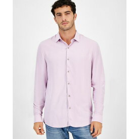 ゲス メンズ シャツ トップス Men's Sunset Fluid Long-Sleeve Shirt Linen Lilac
