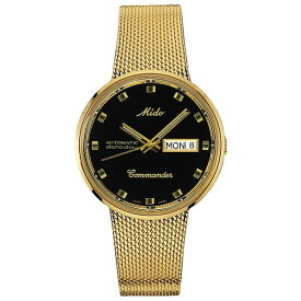 ミド メンズ 腕時計 アクセサリー Men's Swiss Automatic Commander Classic Gold-Tone PVD Stainless Steel Mesh Bracelet Watch 37mm No Color