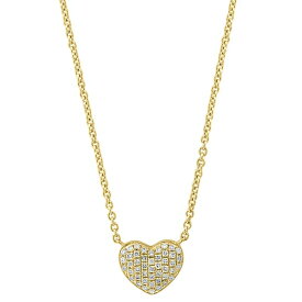 エフィー コレクション メンズ ネックレス・チョーカー アクセサリー EFFY&reg; Diamond Pav&eacute; Heart 18" Pendant Necklace (1/8 ct. t.w.) in Sterling Silver or 14k Gold-Plated Sterling Silver Gold-Plated Sterling Silver