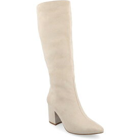 ジャーニーコレクション レディース ブーツ シューズ Women's Ameylia Tru Comfort Foam Wide Width Wide Calf Covered Block Heel Pointed Toe Boots Bone