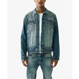 トゥルーレリジョン メンズ ジャケット＆ブルゾン アウター Men's Embossed Jimmy Trucker Jacket Caspian Sea Medium Wash