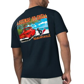 マルガリータビル メンズ Tシャツ トップス Houston Texans Margaritaville Licensed to Chill TShirt Navy