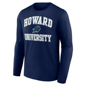 ファナティクス メンズ Tシャツ トップス Howard Bison Fanatics Branded Campus Long Sleeve TShirt Navy