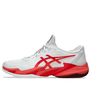 ASICS �A�V�b�N�X �����Y �X�j�[�J�[ �yASICS Court FF 3 Novak Clay 'White Electric Red' 1041A521-966�z �T�C�Y US_6.5(24.5cm)