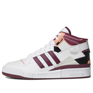 adidas �A�f�B�_�X �����Y �X�j�[�J�[ �t�H�[���� �yadidas Forum Exhibit Mid 'White Victory Crimson' H01920�z �T�C�Y US_5(23.0cm)