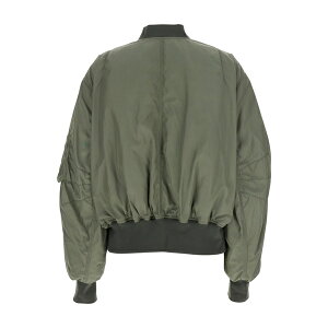 W AeBR fB[X WPbgu] AE^[ Green Bomber Jacket With Zip Pocket On The Sleeve In Tech Fabric Woman Green