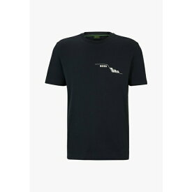ボス メンズ Tシャツ トップス Print T-shirt - dark blue two