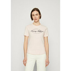 トミー ヒルフィガー レディース Tシャツ トップス SLIM SCRIPT - Print T-shirt - whimsy pink