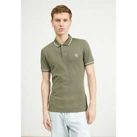 カルバンクライン メンズ Tシャツ トップス TIPPING - Polo shirt - dusty olive