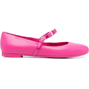 Ferragamo �t�F���K�� ���f�B�[�X �X�j�[�J�[ �yFerragamo Bow-Detail Leather Ballerina Shoes Pink (Women's)�z �T�C�Y US_5(22.0cm) Pink