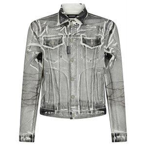 �f�B�[�X�N�G�A�[�h �����Y �W���P�b�g���u���]�� �A�E�^�[ Cracked-effect denim jacket Grey