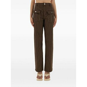 �o�E���E���h�w���K�[�f�� ���f�B�[�X �f�j���p���c �{�g���X Nickie striped-pattern trousers Brown