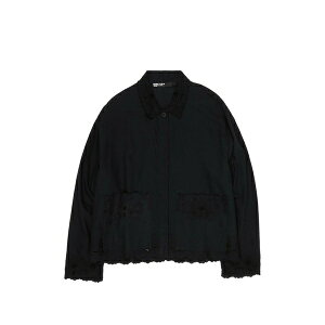 �r���o �C ���[�� ���f�B�[�X �W���P�b�g���u���]�� �A�E�^�[ Floral-embroidered scalloped-edge jacket Black