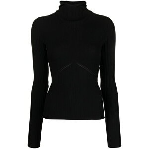 �A���h���_�� ���f�B�[�X �j�b�g&�Z�[�^�[ �A�E�^�[ High-neck ribbed-knit hooded jumper Black
