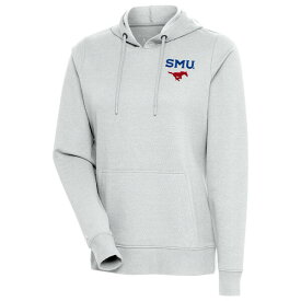 アンティグア レディース パーカー・スウェットシャツ アウター SMU Mustangs Antigua Women's Action Pullover Hoodie Heather Gray