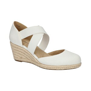 C[W[Xg[g fB[X T_ V[Y Women's Pari Slip-On Espadrille Wedges Sandals White Canvas