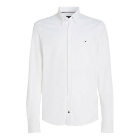 【送料無料】 トミー ヒルフィガー メンズ シャツ トップス CL KNITTED TEXTURE SF SHIRT White