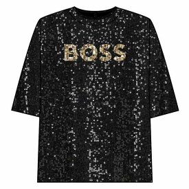【送料無料】 ボス レディース Tシャツ トップス Epaloga T-Shirt Black 001