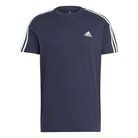 【送料無料】 アディダス メンズ Tシャツ トップス Essentials 3-Stripes T-Shirt Mens Navy/White