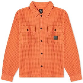 ブレインデッド メンズ シャツ トップス Brain Dead Waffle Button Overshirt Orange