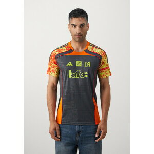 �A�f�B�_�X �����Y �J�b�g�\�[ �g�b�v�X LAFC NTS UBP JERSEY - Club wear - dark grey active red semi solar yellow sonic fuchsia