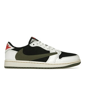 Jordan �W���[�_�� ���f�B�[�X �X�j�[�J�[ �yJordan 1 Retro Low OG SP Travis Scott Olive (Women's)�z �T�C�Y US_7.5(24.5cm) Sail/University Red/Black/Medium Olive