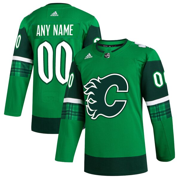 大幅にプライスダウン大幅にプライスダウンアディダス メンズ ユニフォーム トップス Calgary Flames Adidas St.  Patrick's Day Authentic Custom Jersey Kelly Green ベスト・ジレ 